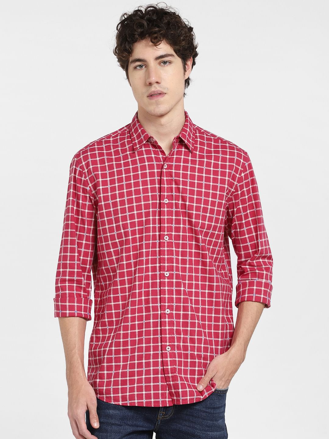Red Check Full Sleeves Shirt