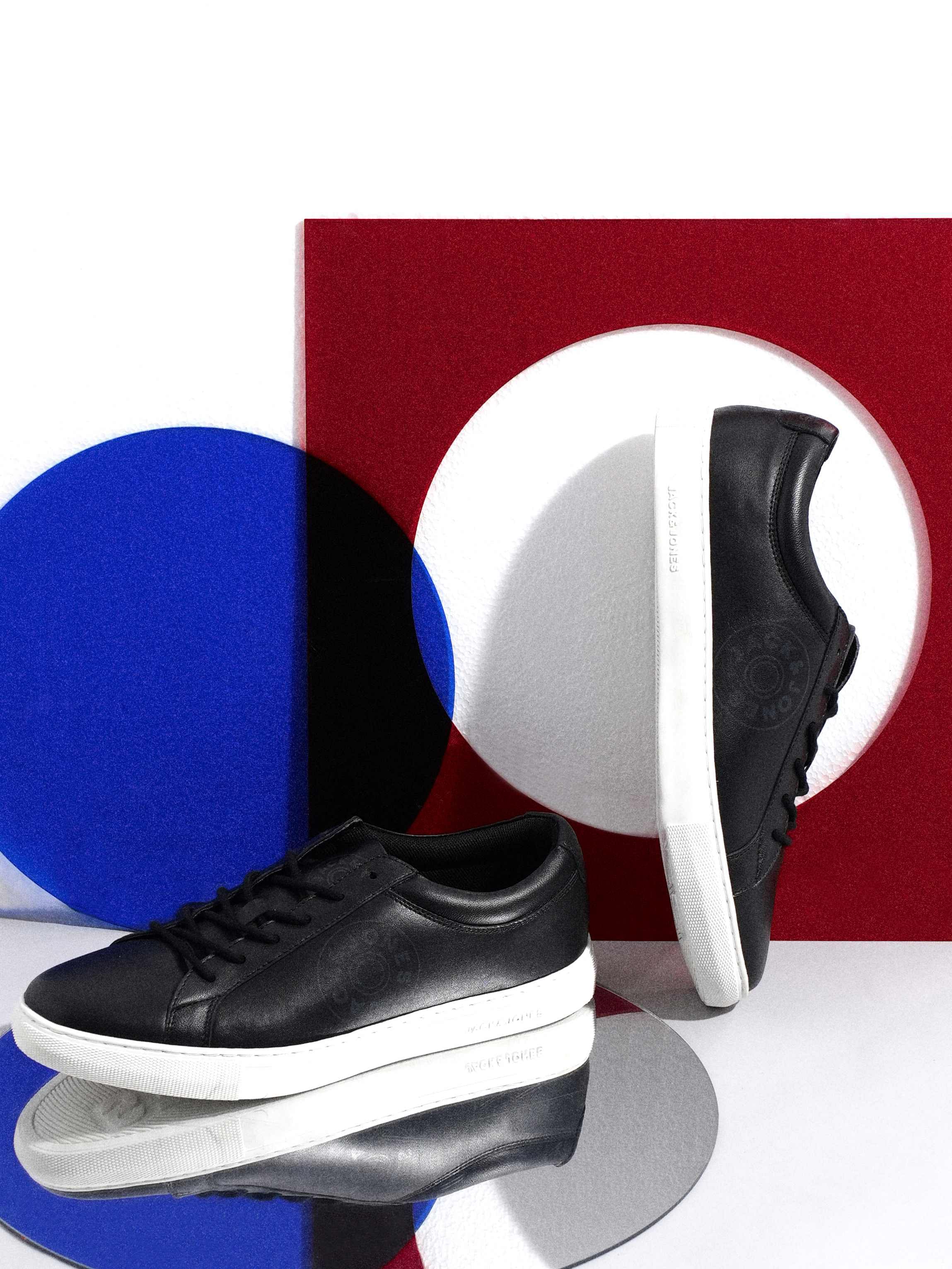 Black Leather Sneakers