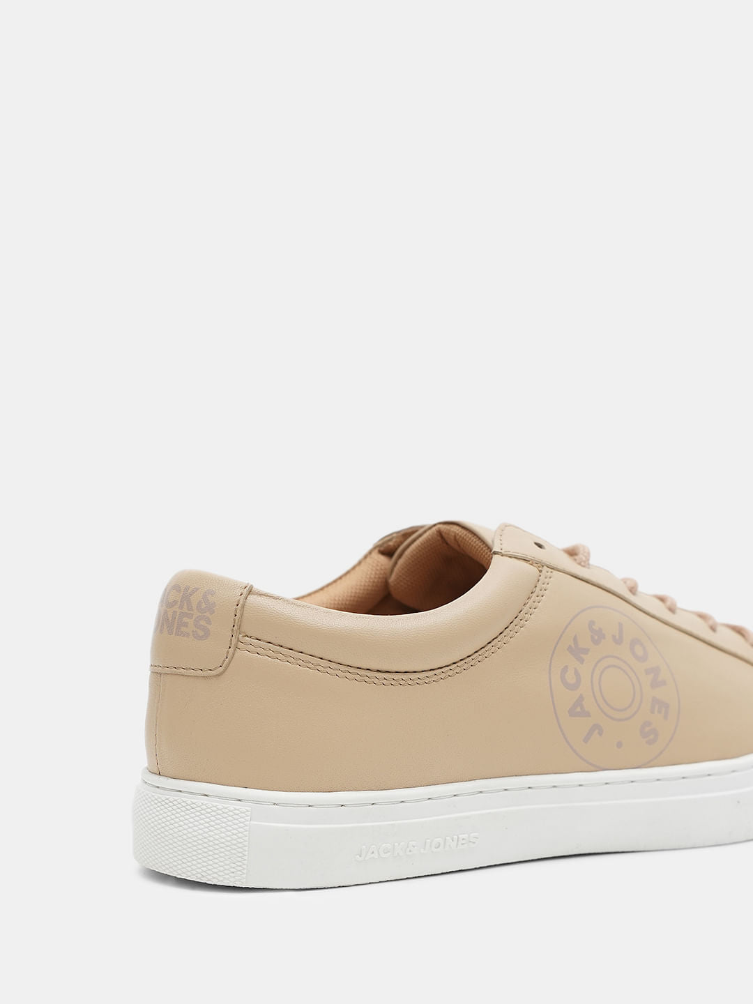 Beige Leather Sneakers