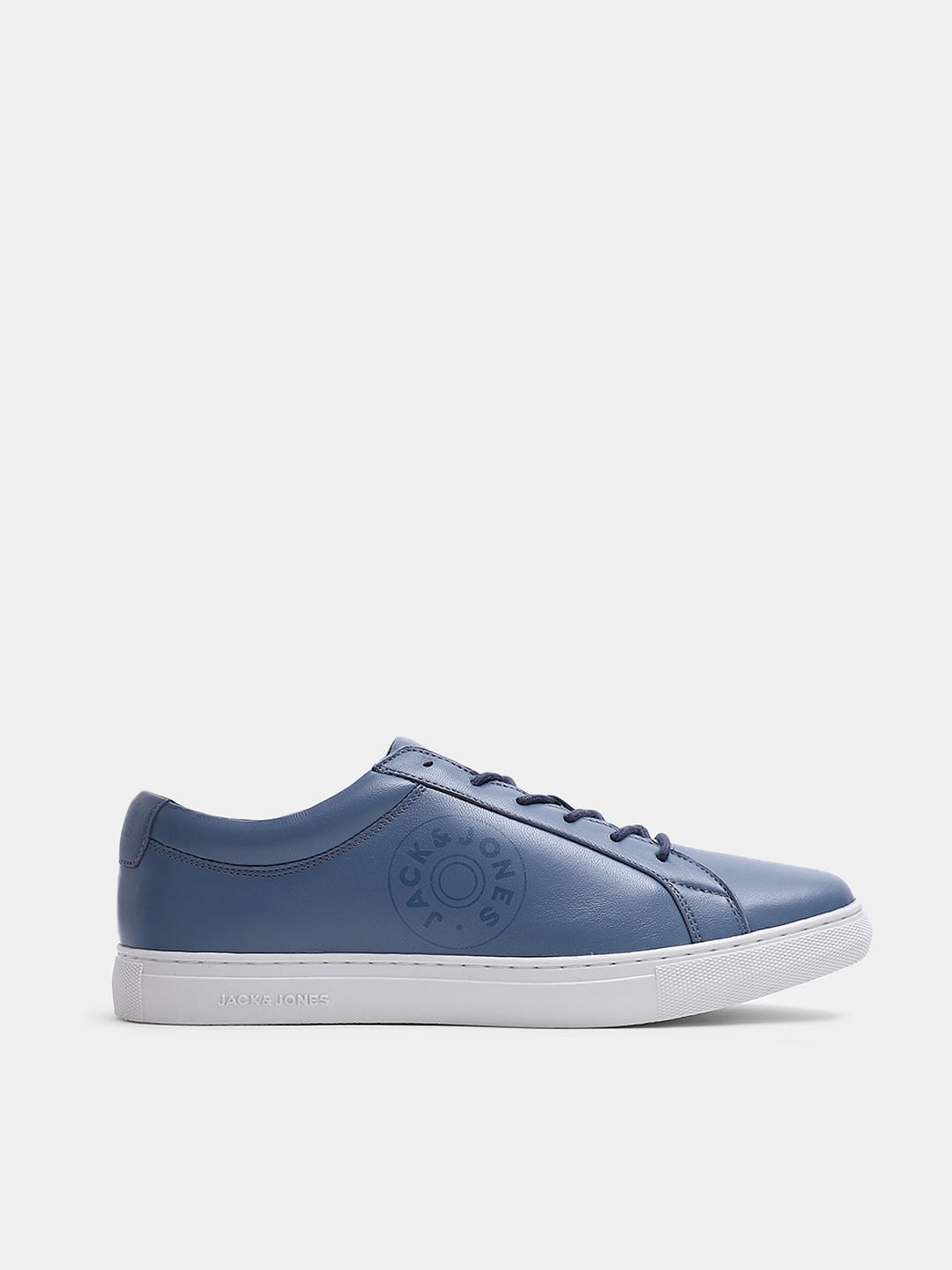 Blue Leather Sneakers