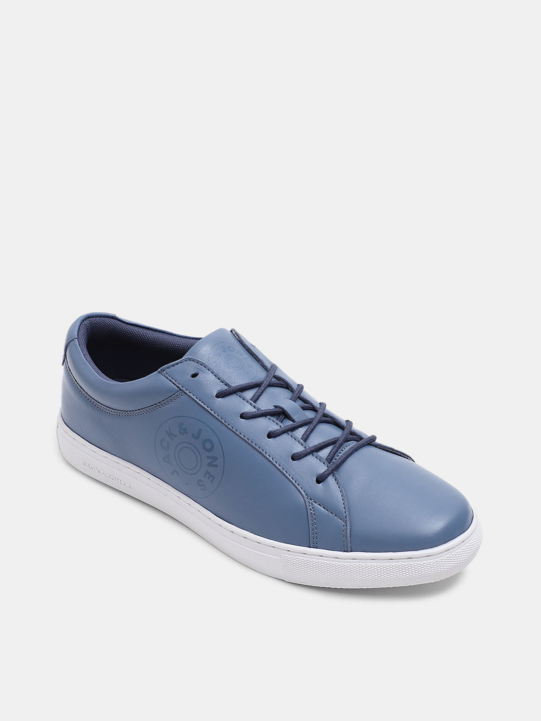 Blue Leather Sneakers