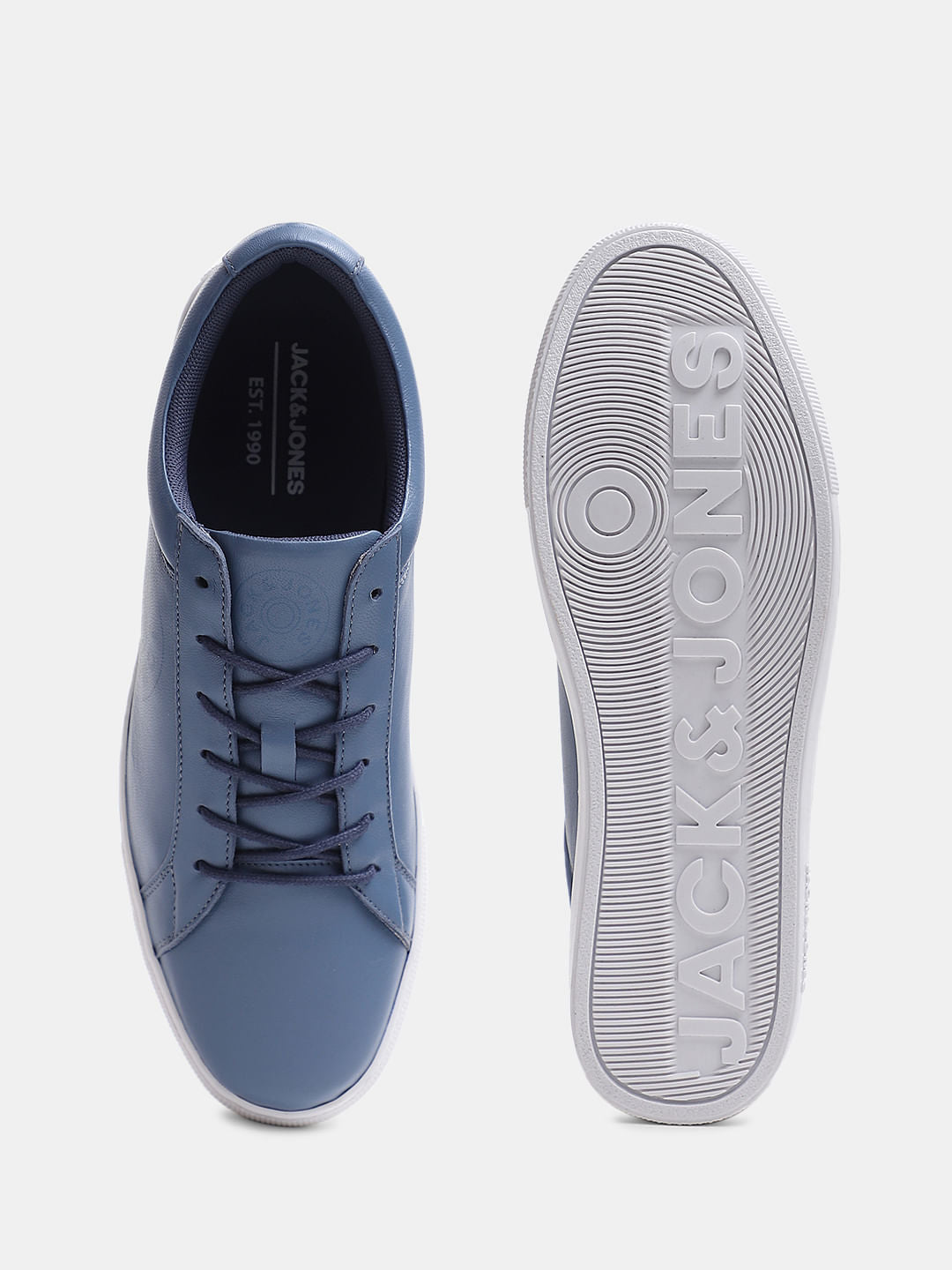 Blue Leather Sneakers