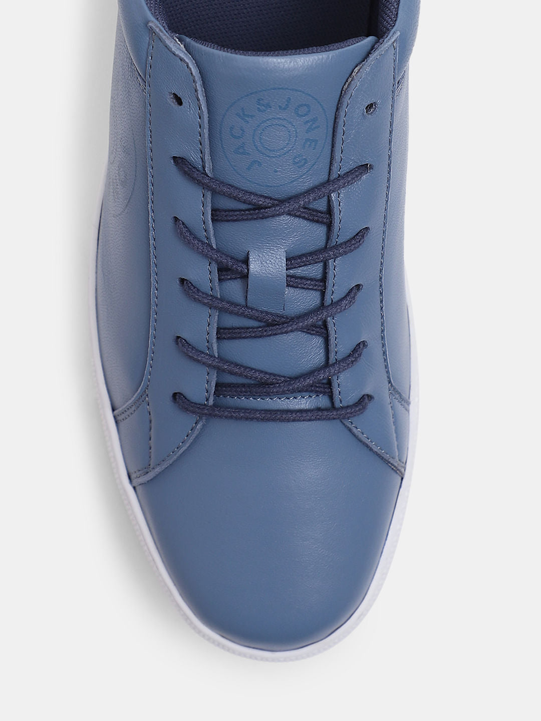 Blue Leather Sneakers