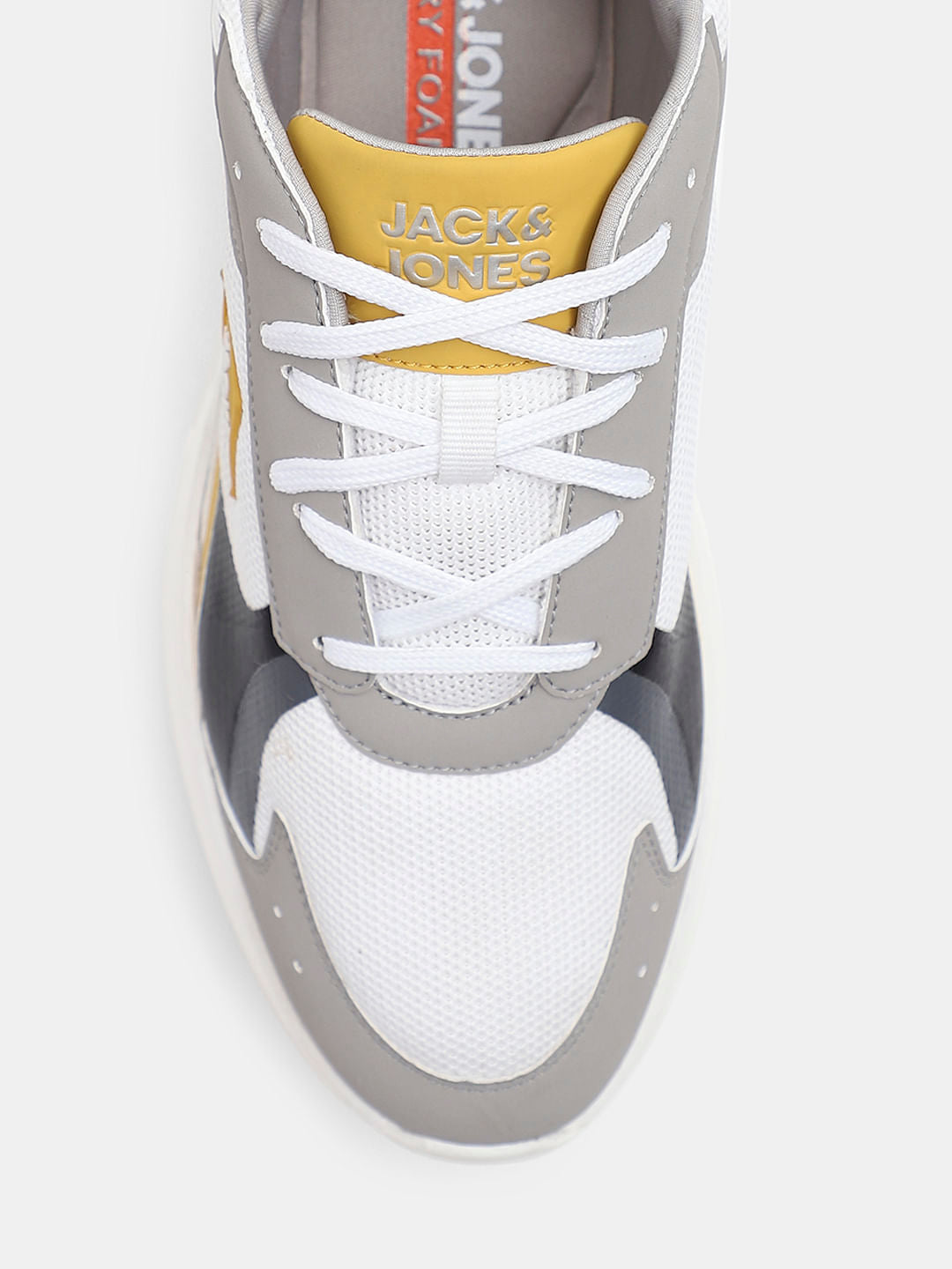 White Colourblocked Chunky Sneakers