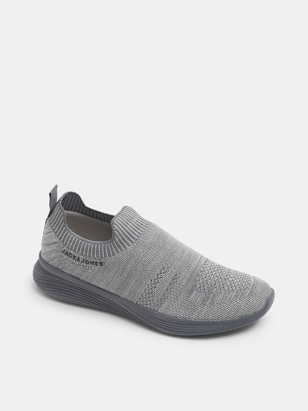 Light Grey Knitted Slip On Sneakers