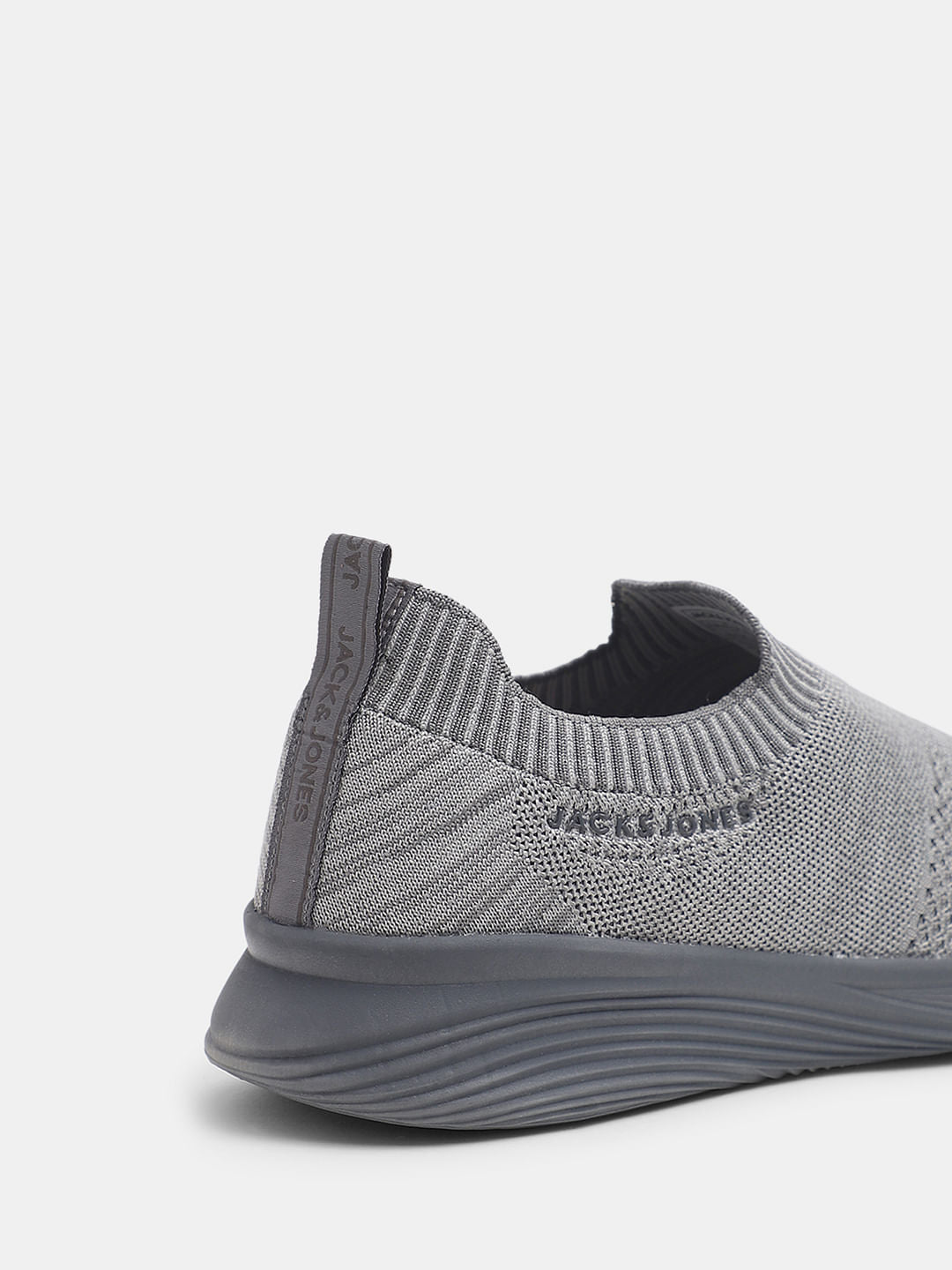 Light Grey Knitted Slip On Sneakers