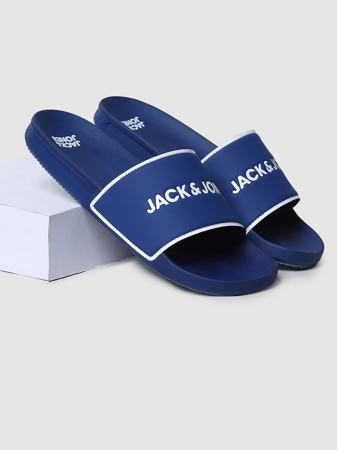 Blue Logo Print Sliders