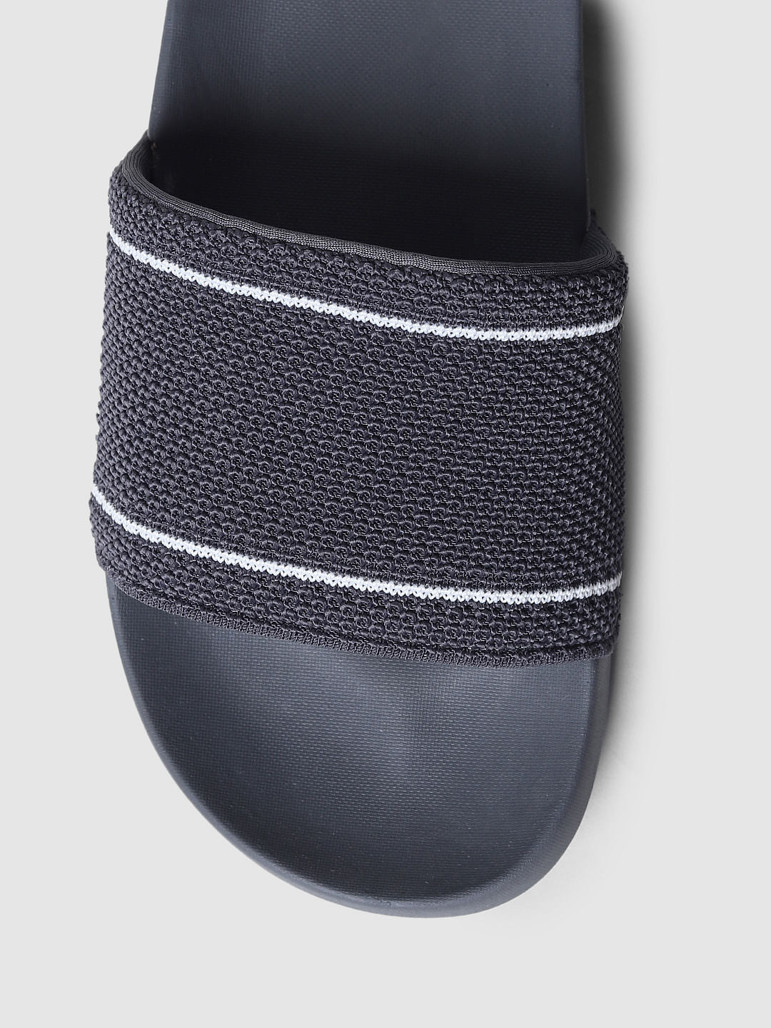 Grey Knit Sliders