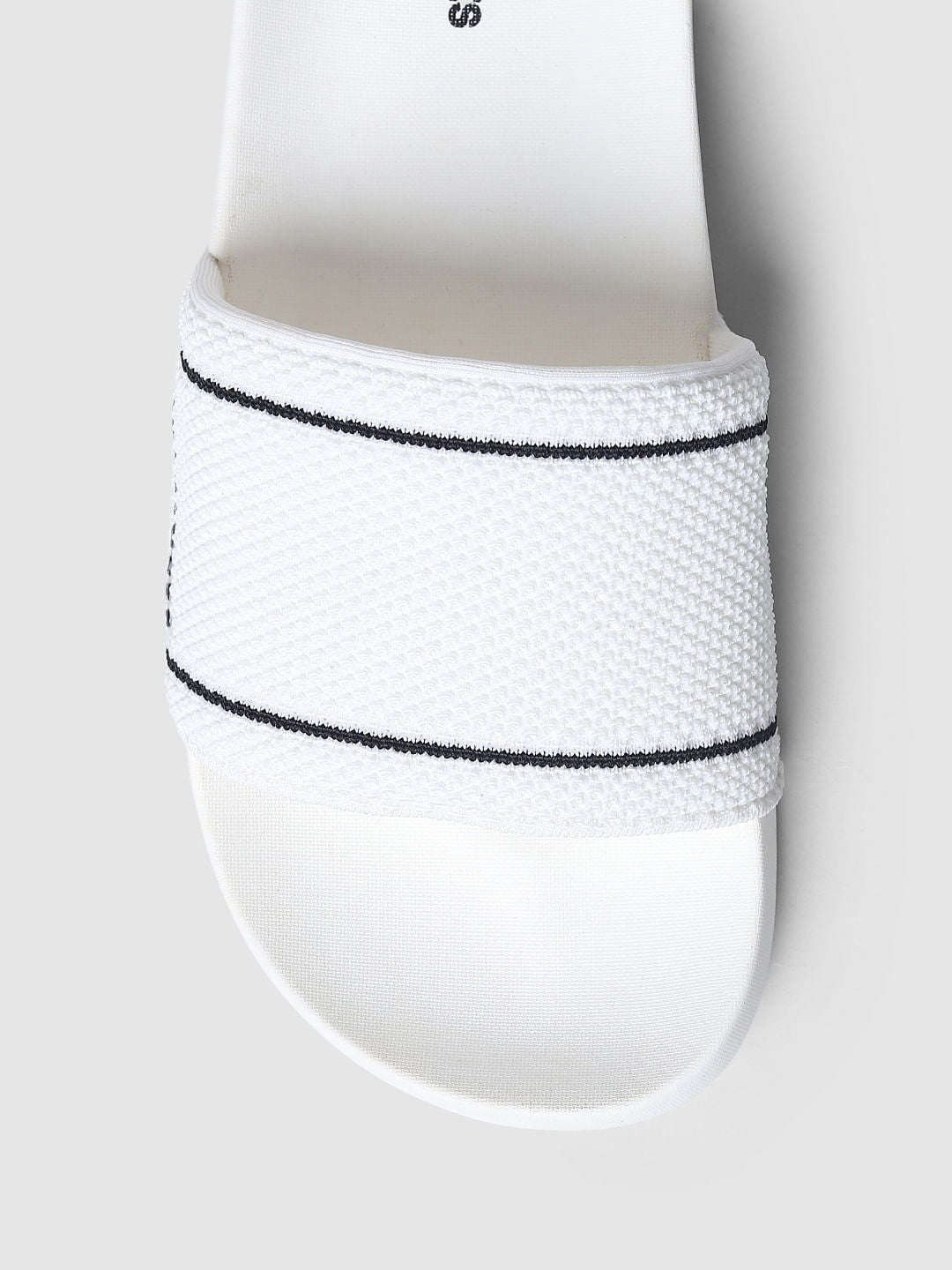 White Knit Sliders