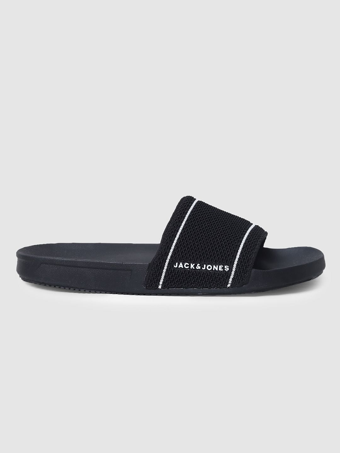 Black Knit Sliders
