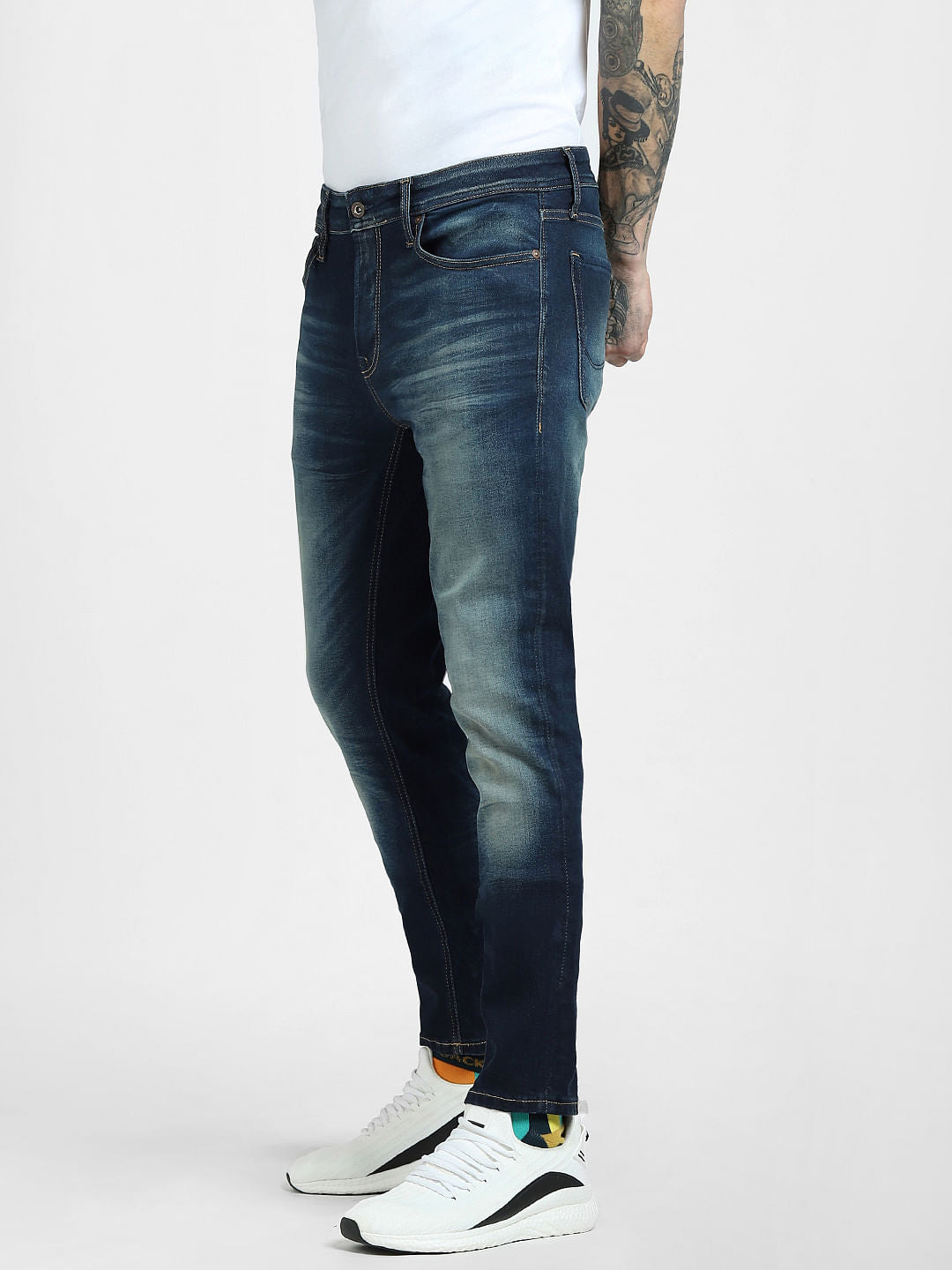 Blue Low Rise Washed Skinny Jeans