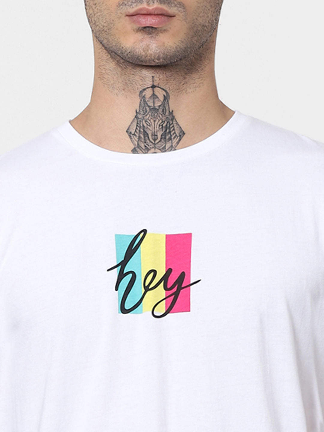 White Graphic Print Crew Neck T-shirt