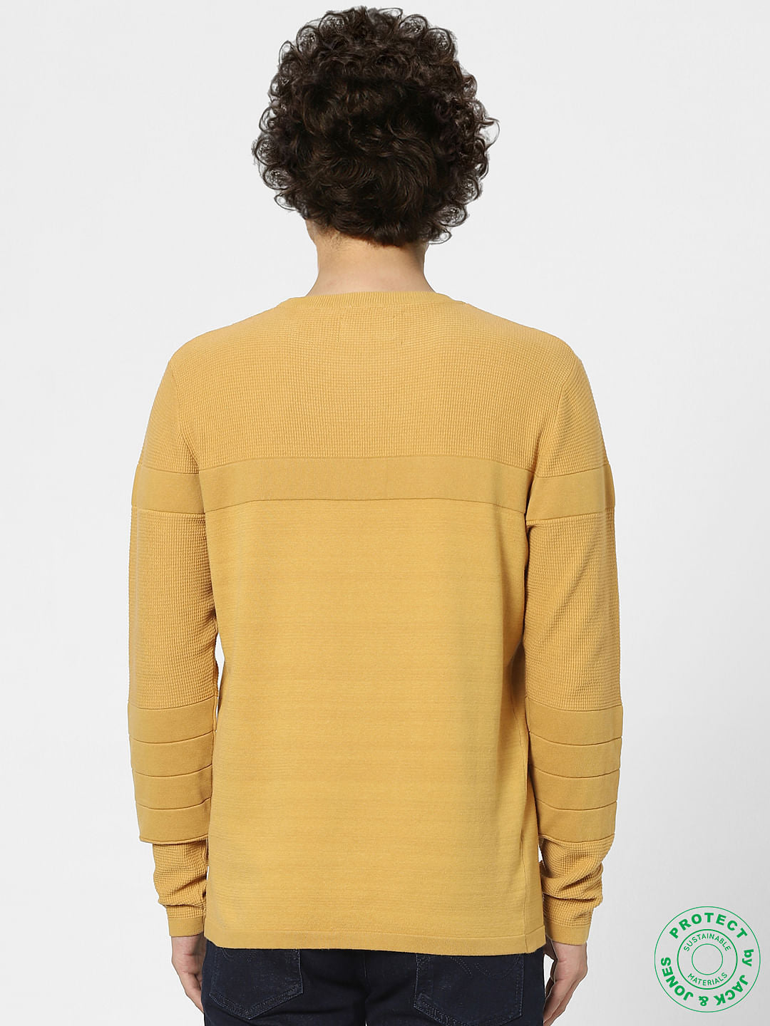 Mustard Textured Knit Pullover