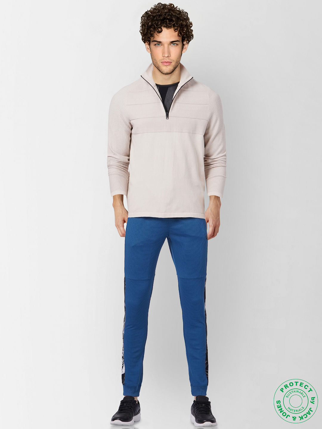 Beige High Neck Pullover