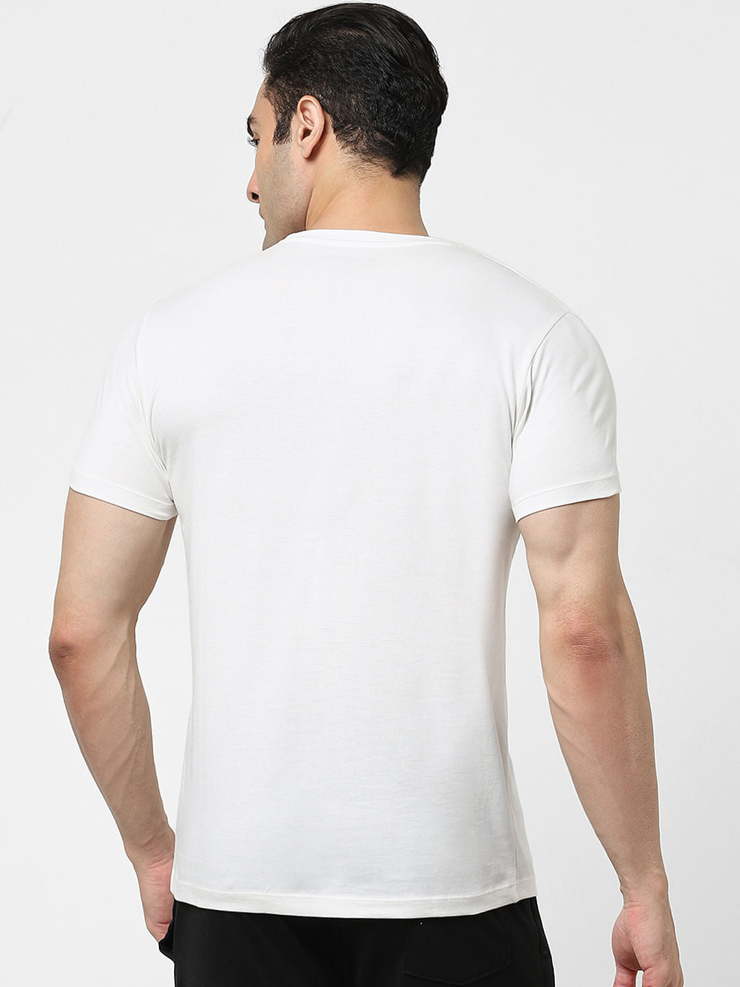 White Logo Print Crew Neck T-shirt