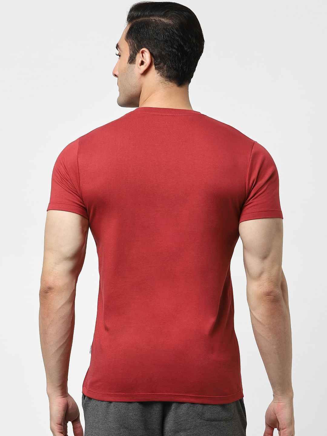 Red Logo Print Crew Neck T-shirt
