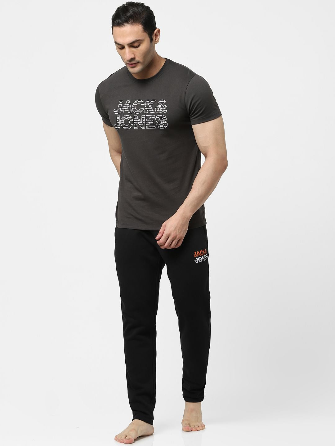 Black Logo Print Crew Neck T-shirt