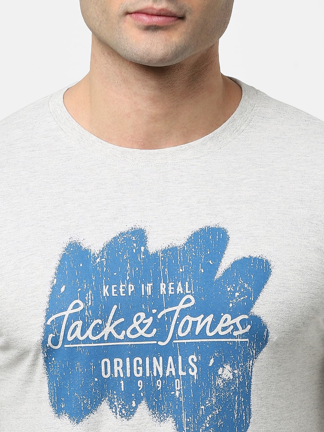 Grey Full Sleeves Crew Neck T-shirt