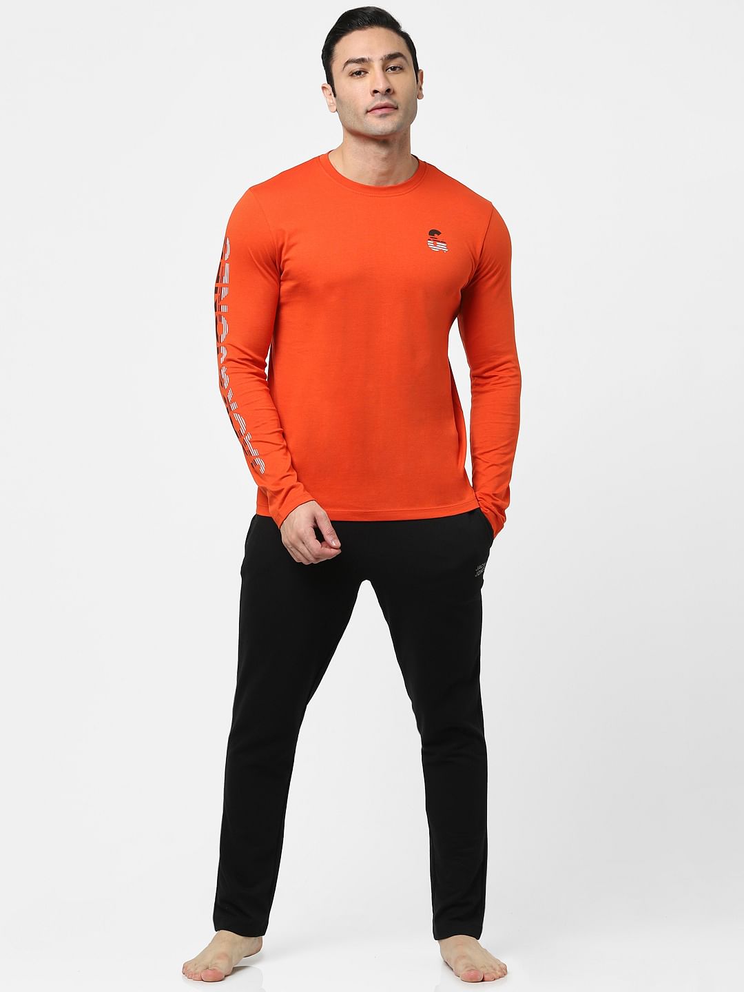 Red Full Sleeves Crew Neck T-shirt