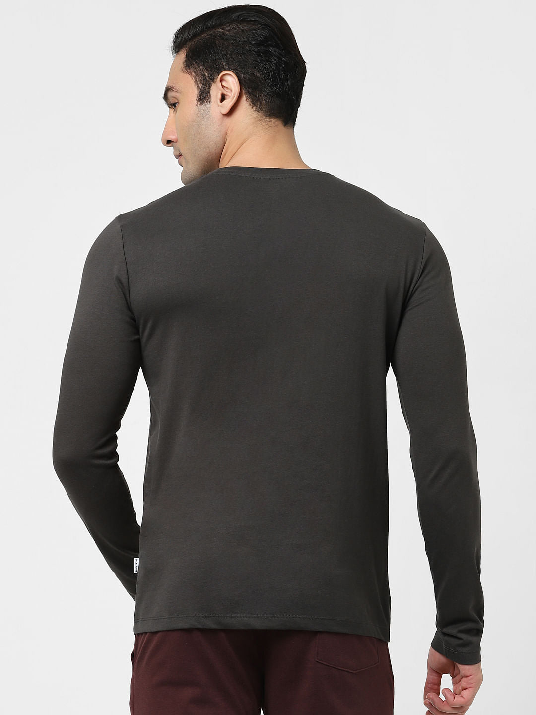 Black Printed Full Sleeves T-shirt