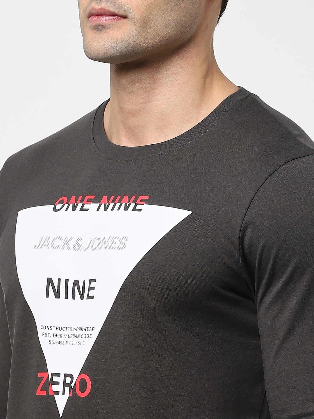 Black Printed Full Sleeves T-shirt