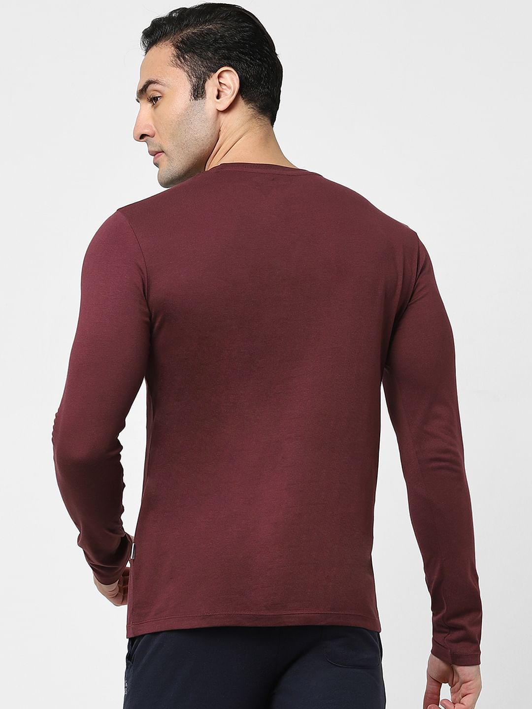Red Logo Print Full Sleeves T-shirt