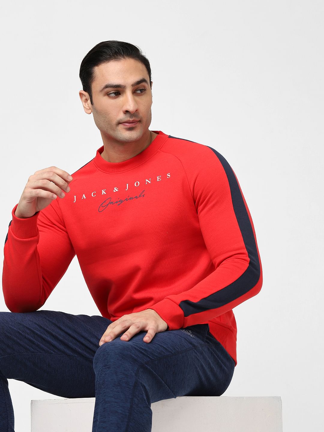 Red Tape Detail Sweatshirt