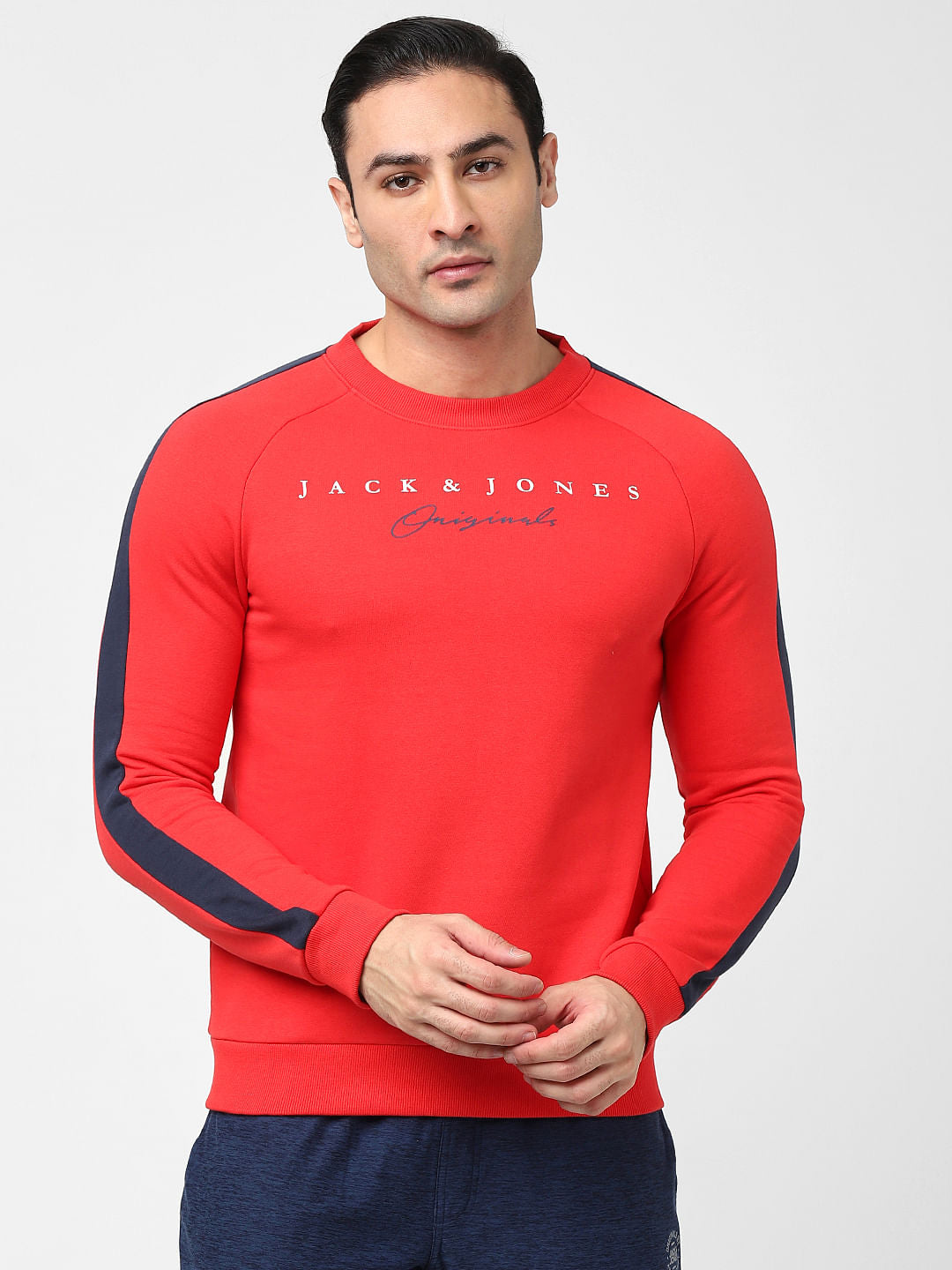 Red Tape Detail Sweatshirt