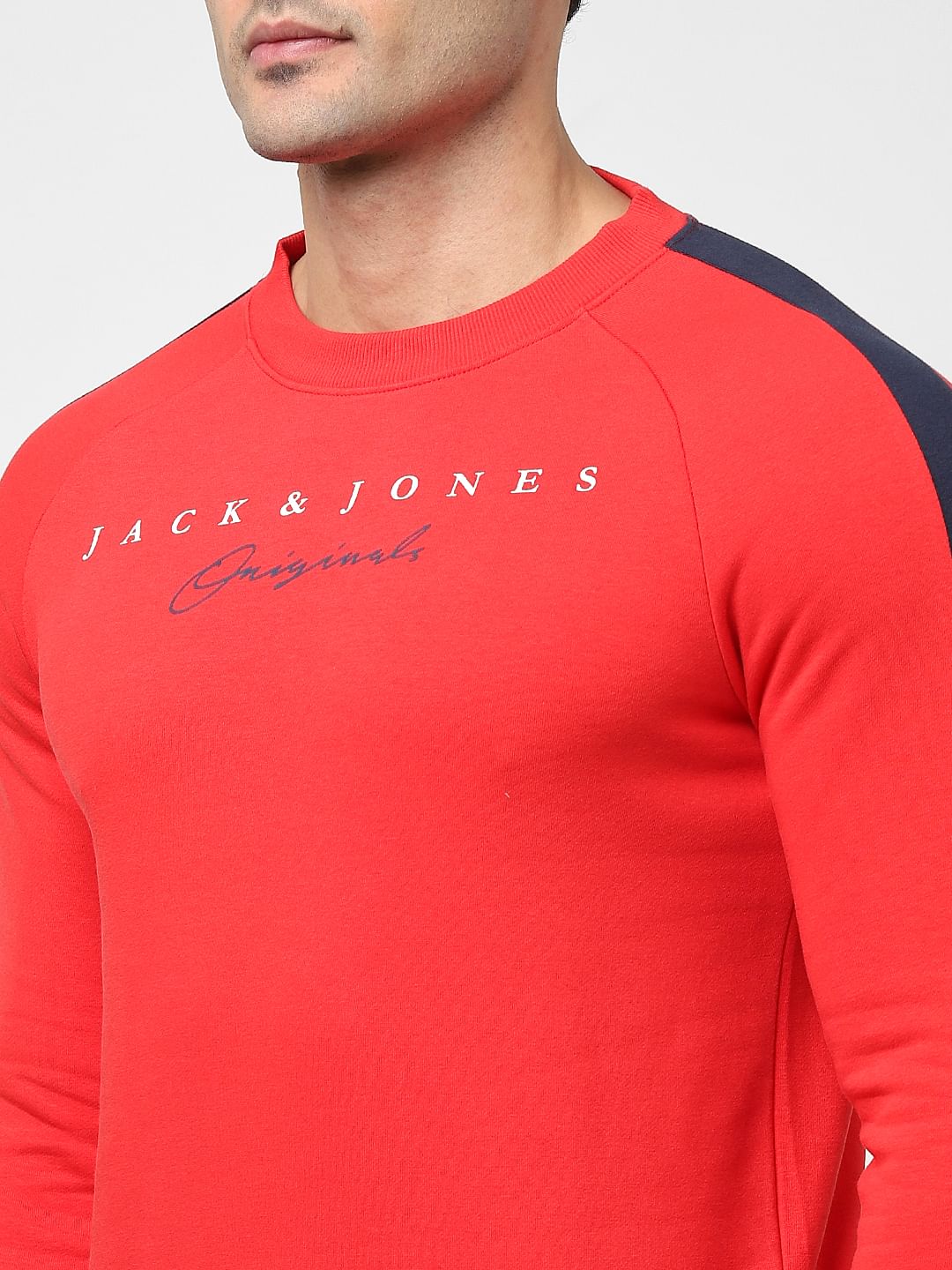 Red Tape Detail Sweatshirt