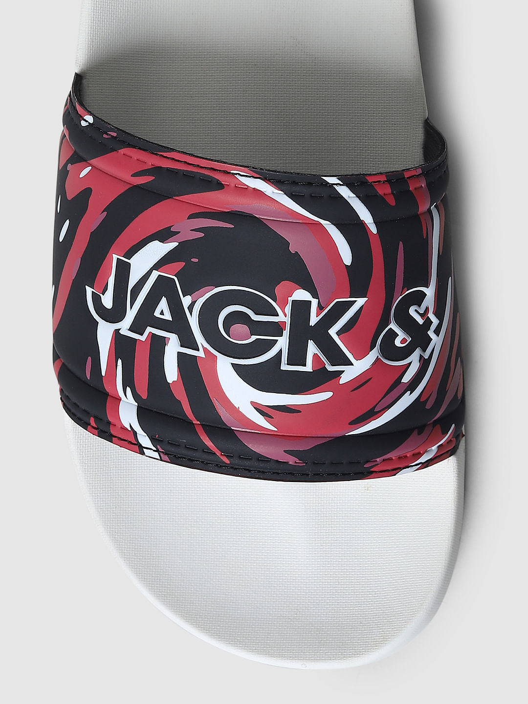 White Abstract Print Sliders
