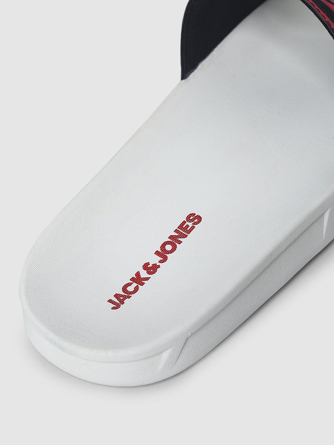 White Abstract Print Sliders