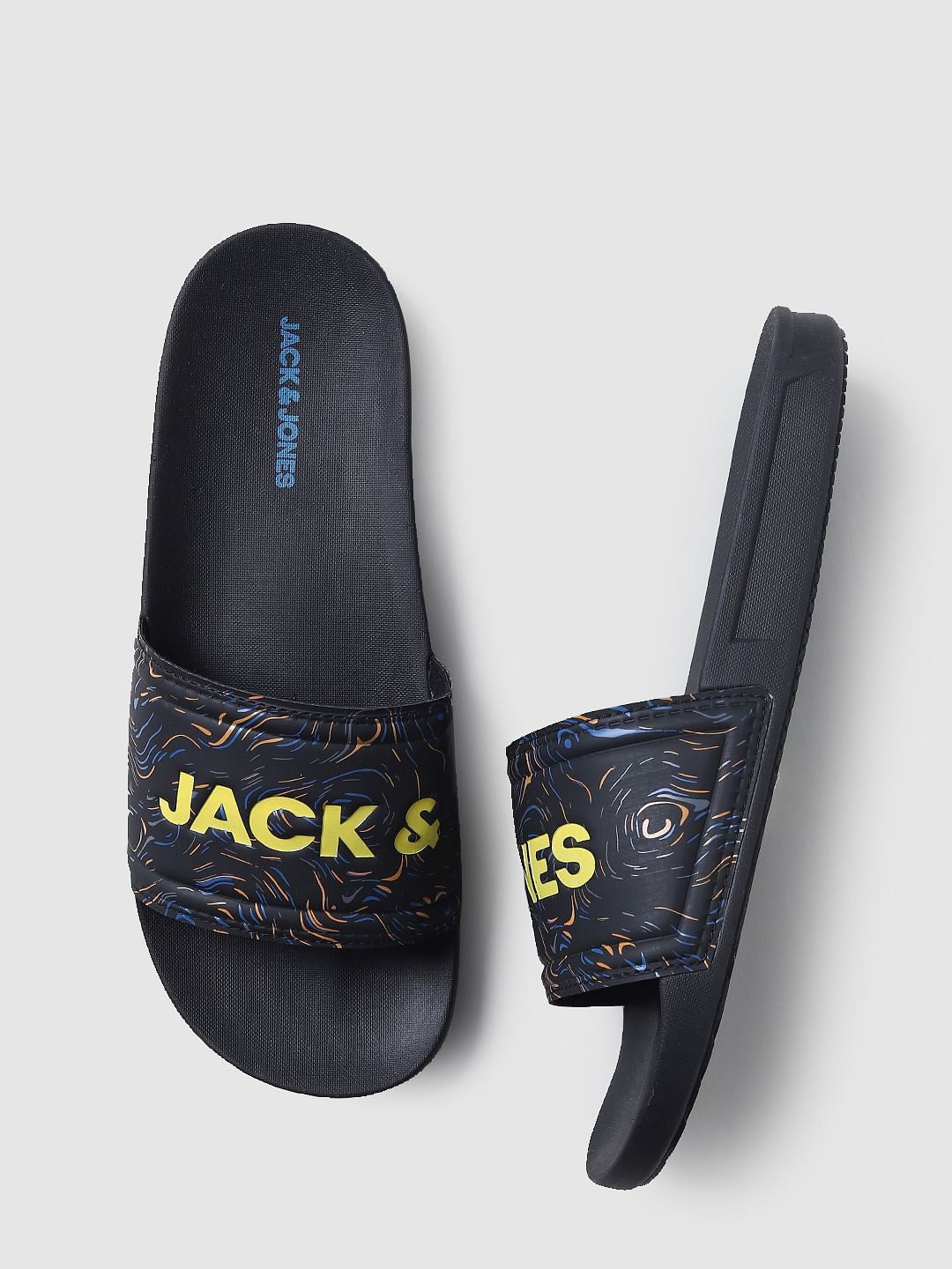 Black Abstract Print Sliders
