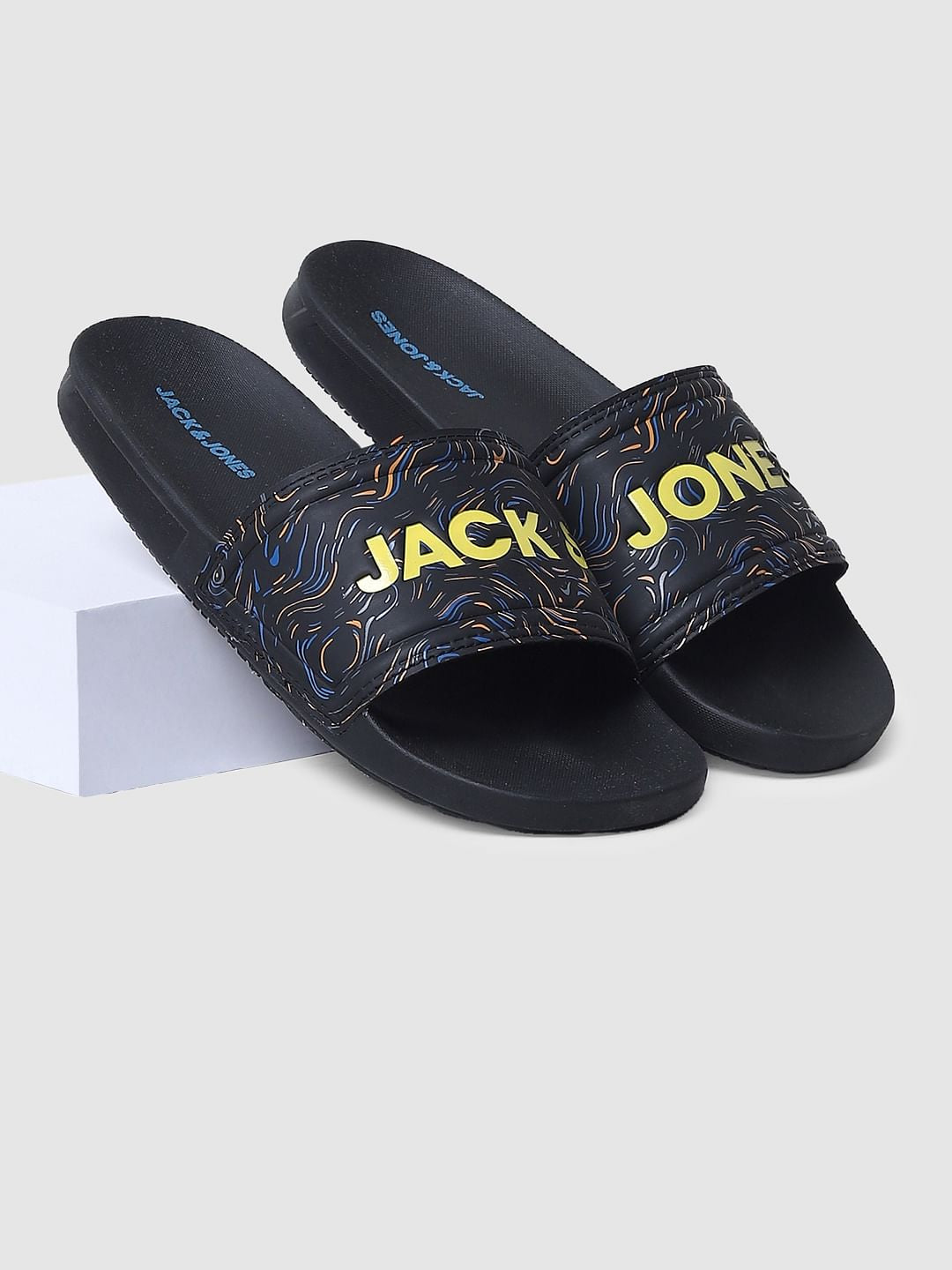 Black Abstract Print Sliders