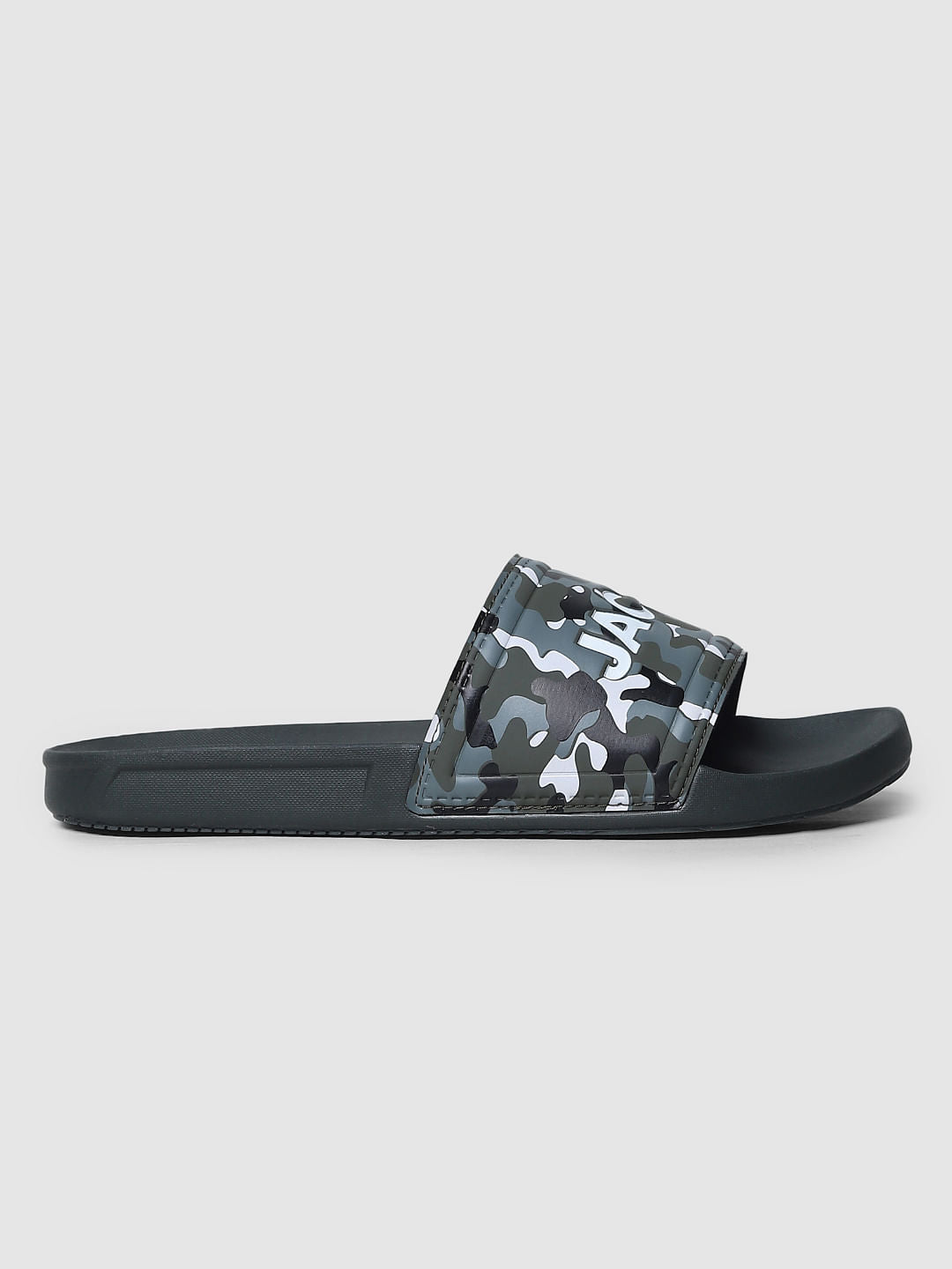 Green Camo Print Sliders