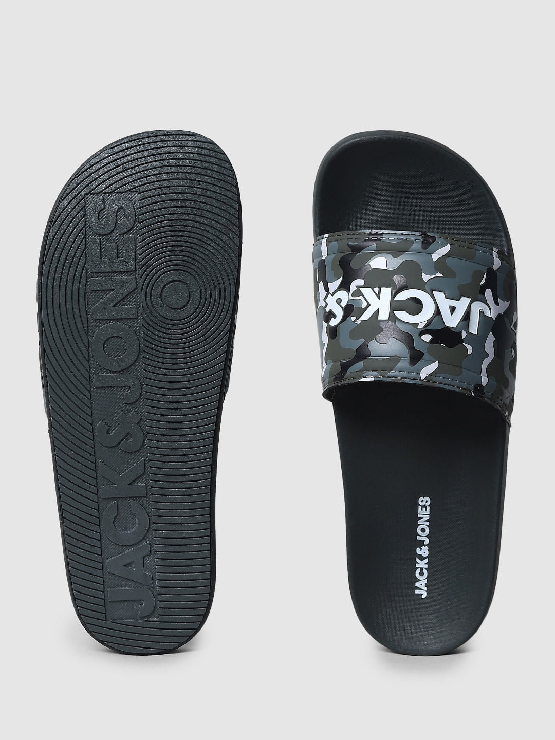 Green Camo Print Sliders