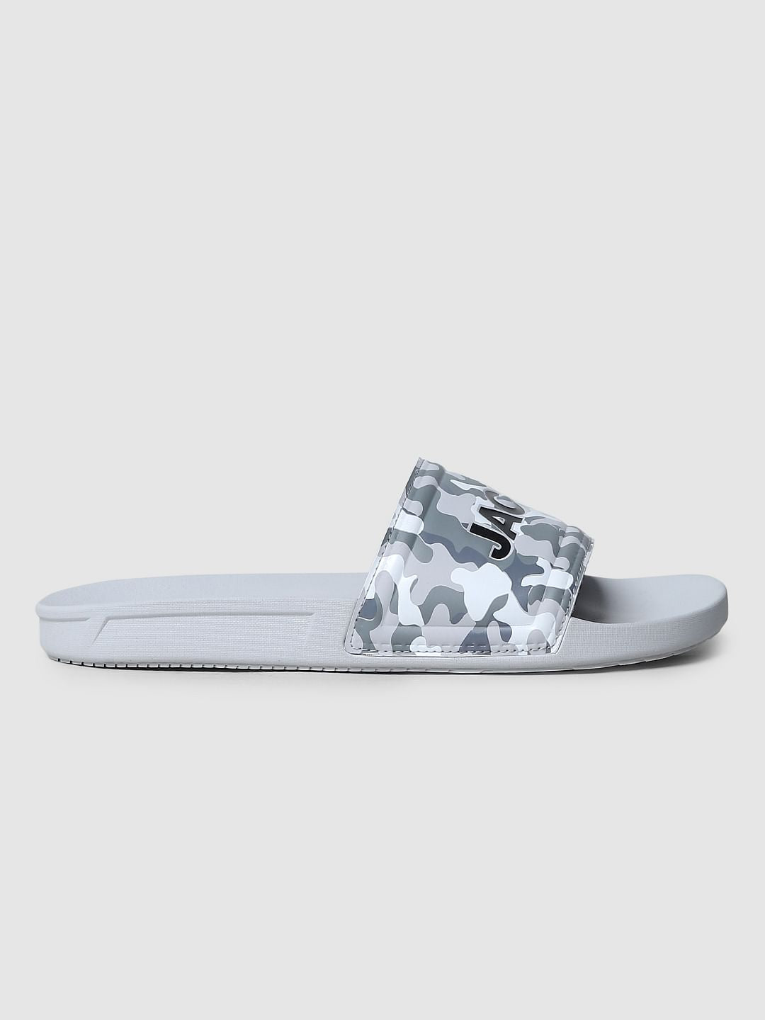 Grey Camo Print Sliders