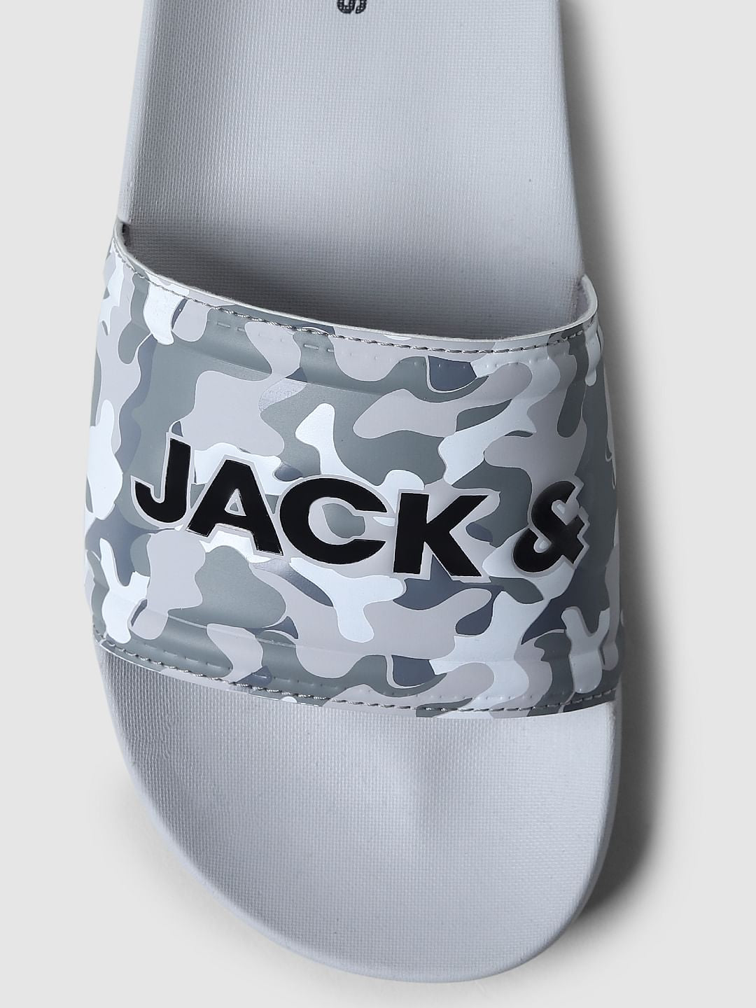 Grey Camo Print Sliders