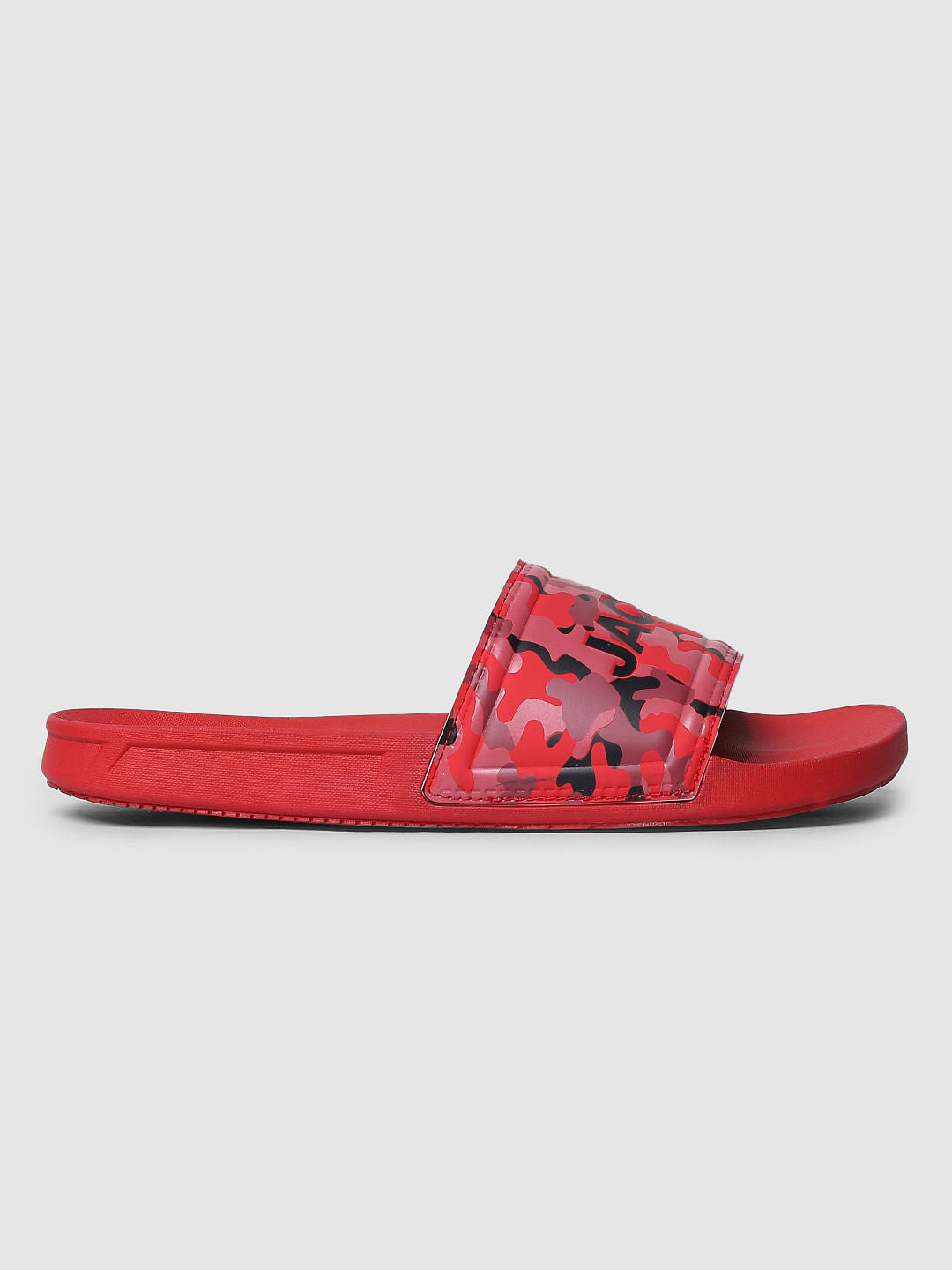 Red Camo Print Sliders