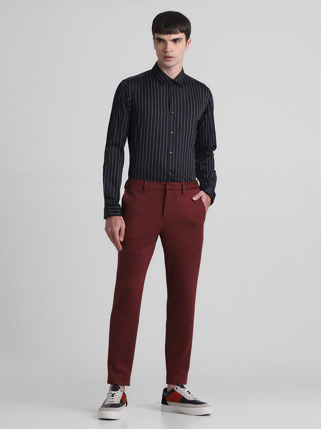 Black Striped Full Sleeves Shirt