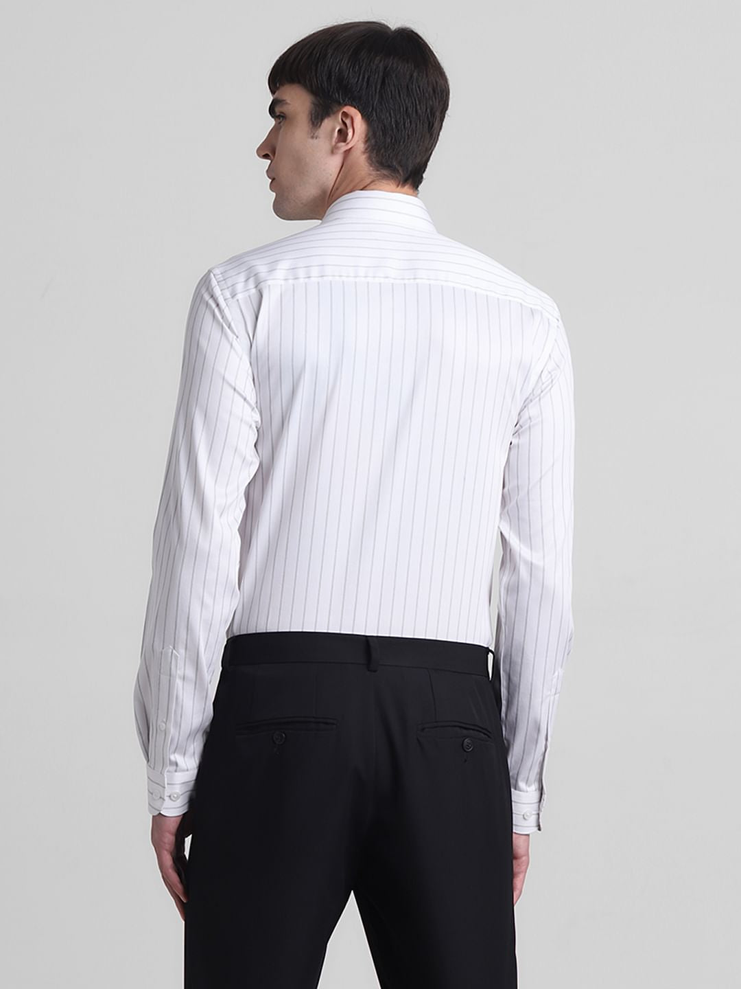 White Striped Full Sleeves Shirt