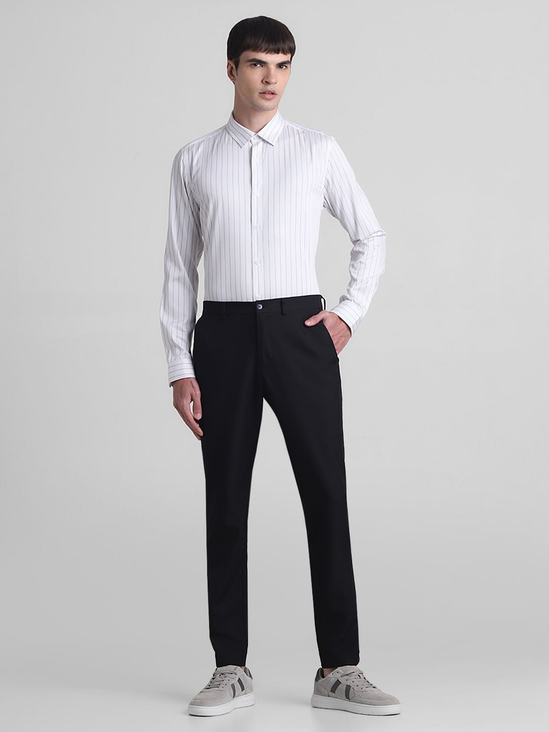 White Striped Full Sleeves Shirt