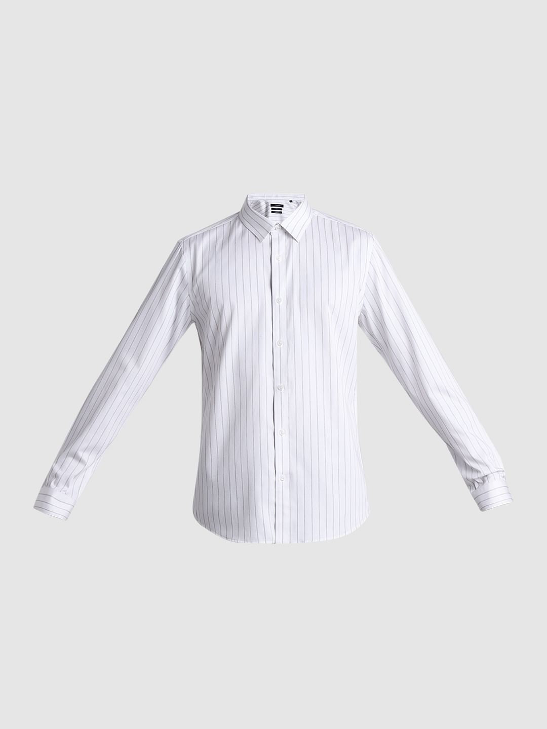 White Striped Full Sleeves Shirt