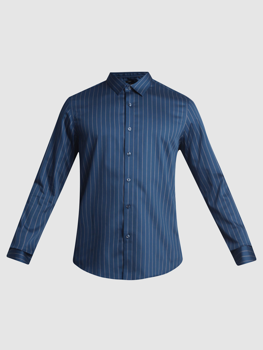 Blue Striped Full Sleeves Shirt