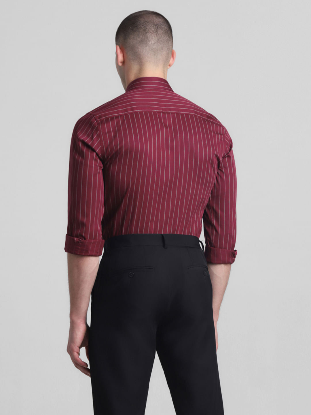 Red Striped Full Sleeves Shirt