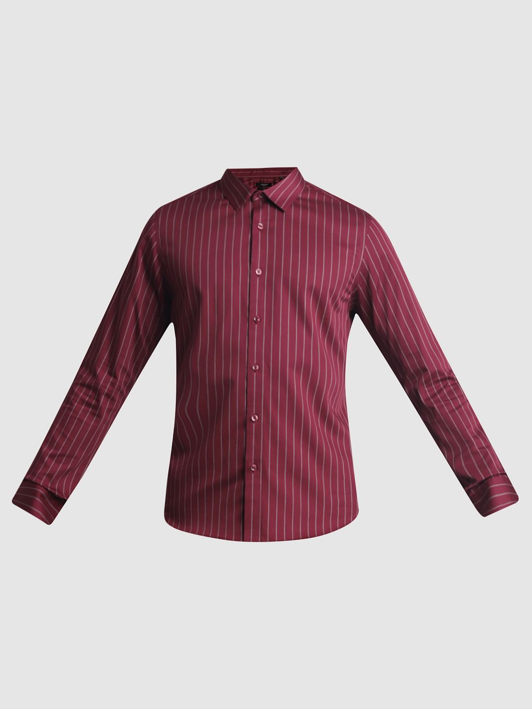 Red Striped Full Sleeves Shirt