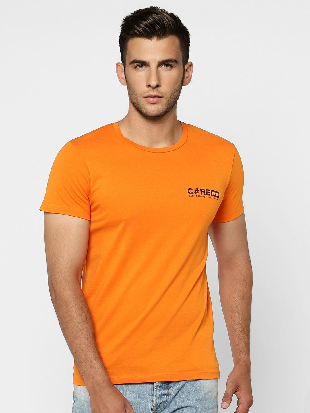 Orange Crew Neck T-shirt