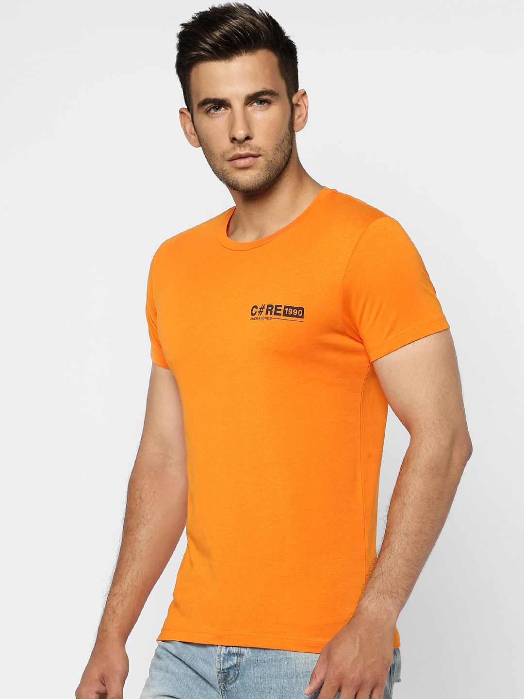 Orange Crew Neck T-shirt