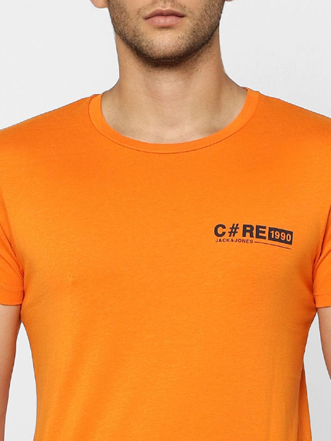 Orange Crew Neck T-shirt