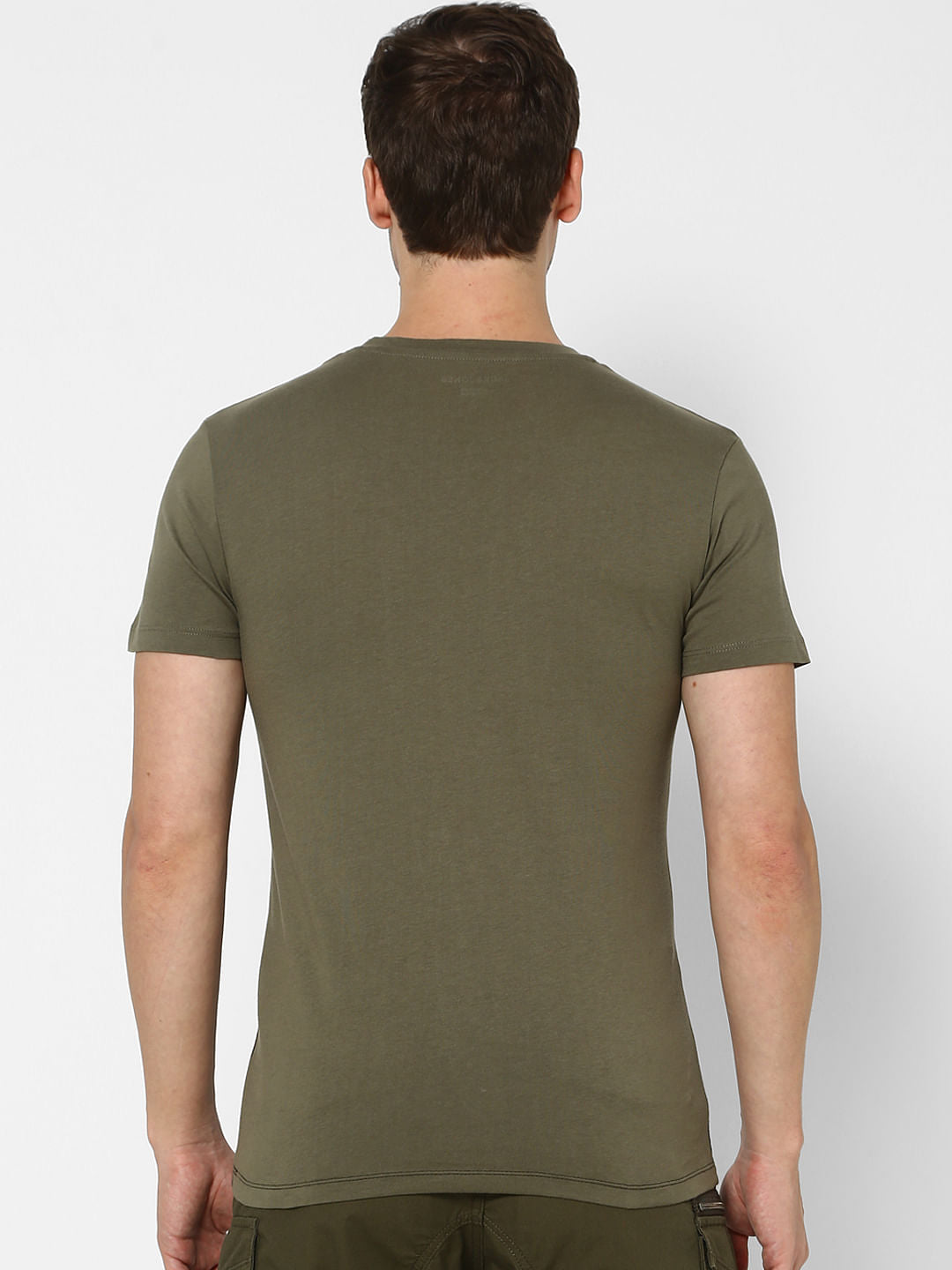Olive Green Colourblocked T-shirt