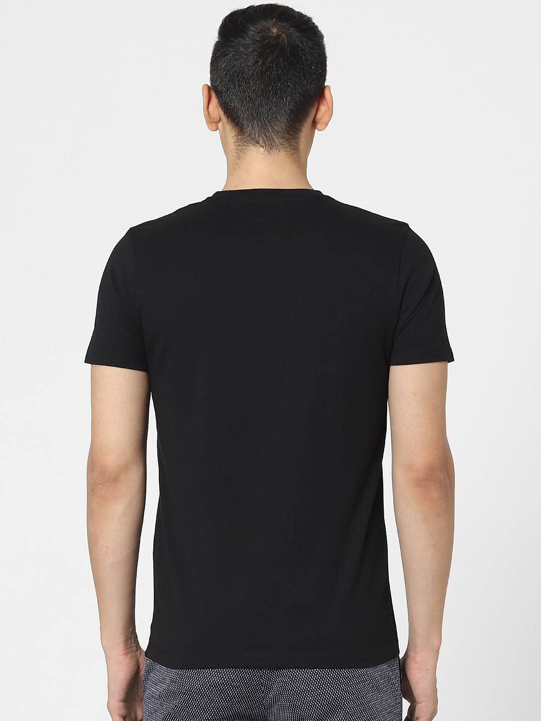 Black Graphic Print Crew Neck T-shirt
